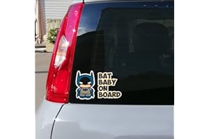 MR PUBBLICITÀ Adesivo BABY ON BOARD per auto - Bebè a bordo/Bebè In Car Decalcomanie Etichetta Sticker adesivo divertente supereroi - Bimbo Safety Sign Car Sicurezza (Bat-Baby)