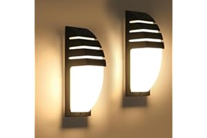 Goeco 2 Pack Lámparas de Pared LED Exterior, 12W 1300LM Apliques de Pared IP65 Impermeables, 3000K Luz Cálida Iluminación LED para Patio, Jardín, Dormitorio, Salón, 22.5CM x 8CM