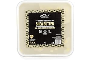 AKOMA Authentic RAW Shea Butter, Cosmos Natural Certified, Vegan, Fairly Traded, 1.00kg