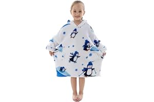 Alsehser Pull Plaid Femme Homme, Adultes/Enfants Sweat à Capuche Chaude, Poncho Polaire Oversize Pilou Pilou, Capuchon Sherpa Peluche à Manches TV