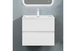 ‎DOPORRO doporro Badmöbel-Set Waschbecken-Unterschrank Badezimmer Waschtisch mit Unterschrank BTH: 80x48x50 cm in Matt weiß inkl. Mineralguss-Waschbecken Aqualis