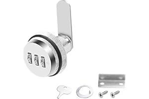 MEIRIYFA Kombinationskamlås, lösenordskodat låskåplås med 3/4 tum cylinder, kromfinish, säkerhetskamera för brevlåda (20 mm
