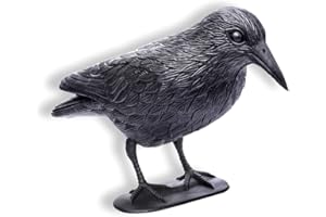 Schramm® Sitzende Krähe schwarz Taubenschreck Vogelschreck Kunststoff Rabe Taubenabwehr Vogelabwehr Vogelscheuche