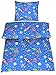 Produktbild Aminata Kids - Kinderbettwäsche Bettwäsche Kinder 135x200 cm Baumwolle Jungen Weltraum Blau Rot Grün Weltall Sterne Sternen Planeten Mond Rakete Astronaut  VERBESSERTE QUALITÄT