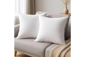 DAMDAM GO Relleno de Cojín 45x45 (Pack de 2) con Cremallera Oculta – Lavable, Suave y Esponjoso, Alta Recuperación, Funda Extraíble y Reutilizable, Almohada Decorativa para Sofá, Cama y Hogar