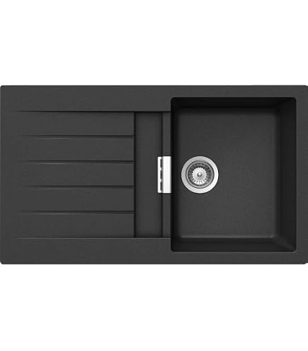 SCHOCK Mono D-150 Küchenspüle | CRISTADUR Braun | 86 X 51 Cm | 1½ Becken, Abtropffläche | Reversibel