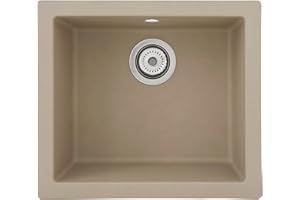 Respekta Évier de cuisine en minéralite 50 cm beige sable OHIO50X44B