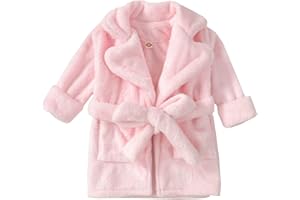 Alunsito Bambino Del Bambino Della Ragazza Del Ragazzo Peluche Accappatoio di Colore Solido Vestaglia con Cintura Neonato In Pile Asciugamano Accappatoio Vestiti Degli Indumenti Da Notte