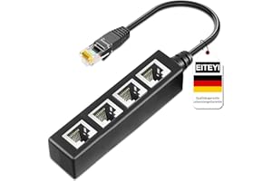 EITEYI Câble Répartiteur Ethernet RJ45, Adaptateur de Câble D'extension Réseau LAN RJ45, 1 Mâle vers 4 Femelles Adaptateur Ethernet RJ45 pour LAN Câble Extender pour Ethernet Cat5, Cat5e, Cat6,Cat7