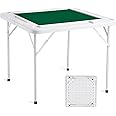 Domino-tafel met meerdere kleuren, draagbare klaptafel, opvouwbare vierkante kaarttafel, Mahjong-tafel, met 4 bekerhouders en chipladen, voor tafelspellen voor 4 personen,B