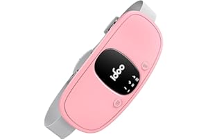 Christmas Gifts for Women, iDOO Period Pain Relief Heating Pad Belt, Portable Rechargeable Period Cramp Heat Pad for Back & Stomach Cramps, 3 Heat/Vibration Modes, Auto Shut-Off, Pink