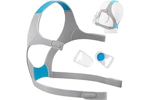 KECOOL F20 Headgear Strap with Clips, Adjustable Airfit F20 Cpap Headgear Strap, Comfortable Fit F20 Cpap Mask Head Strap Replacement Headgear with Magnetic Clips for Airfit/AirTouch F20 (Medium Size)