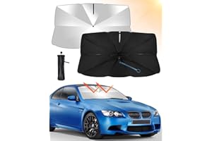 GEEKEO Parasol Paraguas para Parabrisas Delantero de Coche, Parasol Plegable para Parabrisas Delantero de Coche Protección UV, Adaptable a la Mayoría de Coches, SUV, MPV, Camiones (M(135 * 73 CM))