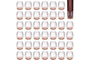 SAIJIAN 48 Pezzi Tappi Sedie Silicone 12-17 mm Feltrini Rotondi per Sedie Arredamento Copri Piedi Cancellazione del Rumore e Antiscivolo Antigraffio