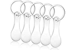 WOUMON 5 Pezzi Chiave per Carrello della Spesa, Portachiavi Gettone Carrello Spesa Rimovibile,Chip per Carrello in Acciaio Inox per Carrelli della Spesa (Stile 2)