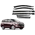 CAR SAAZ Unbreakable Chrome Line Door Visor for Innova Crysta (2016-2020)(Set of 6Pcs) | Rain Guard | Wind Deflector