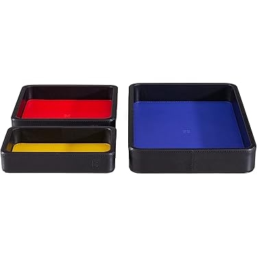 Relaxdays Scatole Portaoggetti, Set 5 Organizer per Cassetti, Svuotatasche in Bambù per Bagno & Ufficio, Legno Naturale