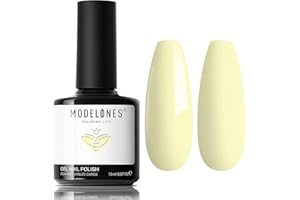 Modelones Żelowy lakier do paznokci, cytryn żółty, 15 ml, pastelowy wiosenny, jasny, miękki, żółty, Soak Off Gel Polish Shellac lakier do paznokci UV/LED, trwały francuski manicure, lakier do paznokci, na lato, gładki 2022