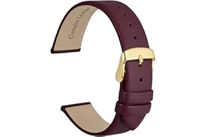 WOCCI Bracelets de Montre élégants, Bandes de Remplacement en Cuir Véritable, Boucle en Acier Inoxydable, 8mm 10mm 12mm 13mm 14mm 16mm 18mm 20mm 22mm
