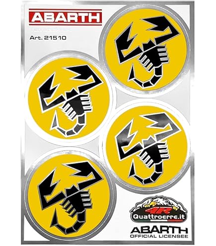 Adesivo Scorpione 3D Abarth - Giallo, Diametro 60mm, Adesivo Auto Flessibile E Resistente - Foto 2