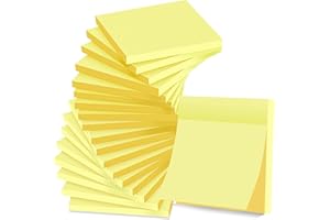 SHIDUO (18 Pads) Sticky Notes 76 mm x 76 mm Yellow, Strong Adhesive, Clean Removal, Recyclable, Self-Stick Pads, Easy to Post for Home, Office, Notebook 56 Sheets/Pad, 1008 Sheets Total