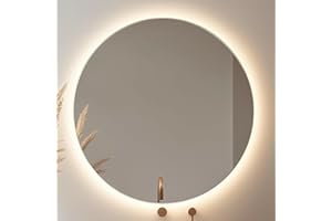 ‎BD ART BD ART - Wall Mirror - Bathroom Mirror - Round Diameter 60 cm - with LED Lighting - Light Colour Warm 3600 K, IP44 - Large Mirror - Full Length Mirror - Bathroom Wall Mirror