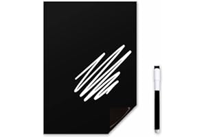 THE MAGNET SHOP TMS tablica magnesowa na lodówkę, magnetyczny arkusz, tablica kredowa A4 z białym markerem kredowym, czarna tablica do notatek, przypomnień lub do użytku jako tygodniowy planer posiłków, 30 x 21 cm