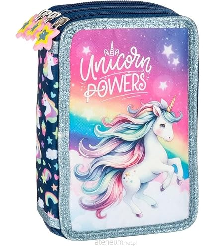 COOLPACK XXL Pennenetui, 3-vaks schoolpennenetui, drievoudig pennenetui, pennenetui voor een meisje, 44-delig gevulde schooletui met 3 verdiepingen Girl Power