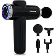 Lifelong Gun Massager for Pain Relief with 8 Massage Heads & LCD Touch Display - Battery Powered - Deep Tissue Massage with 6 Speed Settings for Percussion Massage for Full Body (LLGM171, Black)