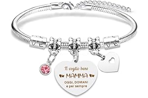 BOMEON Festa Della Mamma Bracciale Idee Regalo Regali Festa Della Mamma Originali Personalizzato Regalo Mamma Compleanno Natale Anniversario Regalo Festa Della Donna Pasqua San Valentino per Mamma