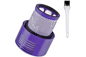 Queta Filtro di Ricambio Lavabile per Aspirapolvere Dyson V10 SV12 Serie, con Spazzolino di Pulizia