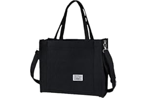 BROADREAM Sztruksowa torba na ramię damska z zamkiem błyskawicznym, swobodna, torebka Aesthetic, torba na ramię, odpinany pasek na ramię, do szkoły, pracy, na co dzień