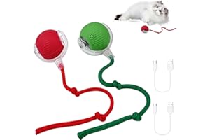 WinGluge 2 Pezzi Giocattolo Interattivo per Gatti e Cani, Cat Toy Ball Con 3 Modalità, Pet Smart Rolling Ball, Palla Elettrica (Rosso+Verde)