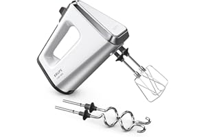 ‎KRUPS Krups 3Mix 9000 Handmixer, 750 Watt, Geschwindigkeitsregler, Turbomodus, Pulsfunktion, Mixer, ergonomischer Griff, langes Kabel, Handrührgerät inkl. Schneebesen und Knethaken, Schneeweiß, GN9101