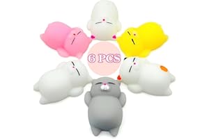 SABVITA Squeeze Toys Squishy Giocattoli 6 Pezzi Mini Giocattoli Antistress da Spremere Morbidi, Kawaii Squishy Gadget Compleanno Bambini, Squishy Piccoli Gadget Regalini Fine Festa Compleanno