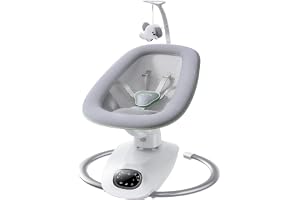 Momcozy CocoSway 3D-Motion elektrisk babygunga för spädbarn och småbarn, 6 lägen, 4 hastigheter, 180° svängbart säte, fjärrkontroll, babysittar och gungor, 5-punktssele, 8 vaggvisor