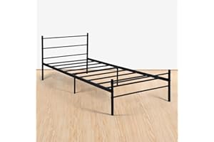 H.J WeDoo Struttura per Letto Singolo Struttura in Metallo con Ampio Contenitore, per Dormitorio per Camera da Letto per Adolescenti Adulti 90 x 190 cm - Nero