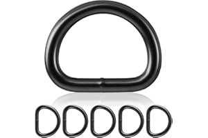 Ganzoo Pierścień D ze stali, 5 sztuk, 23 mm wymiar paska, na zewnątrz 42 mm x 33 mm, materiał 5 mm, rozmiar L, obroża dla psa Paracord, torby - produkcja, plecak, pasek, nierdzewny, kolor czarny