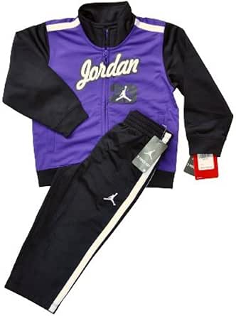 Nike Jordan-Tuta da Ginnastica da Ragazza, TRKG15, Colore: Nero/Viola,  Taglia 1-2 Anni, con Zip, Giacca e Pantaloni : Abbigliamento