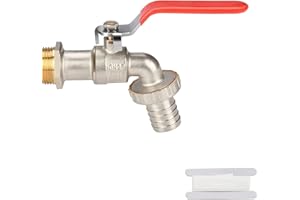 Noosverl Premium Wasserhahn 1 Zoll aus Messing rost und frostsicher, Kugelhahn frostsicherer Kugelhahn für Garten, Waschmaschine, Regentonnen