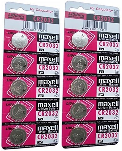 10pcs Maxell CR2032 3V Lithium Cell Batter (Bulk Pack)