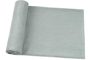Aolso Muselinas Bebe Algodon 90x100cm,Muselinas Bebe Grandes,Manta Bebe Recien Nacido, Regalo Bebe, Sirve de Toalla, Gasas, Carro, Cuna y Cambiador,Tejido Super Suave, Absorbente y Multiusos (Gris)