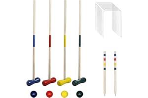 ACXIN Krocket-Set, Gartenrasenspiel im Freien Holzspiel, Spielset für Kinder und Erwachsene Geeignet, Sport-Workout-Set