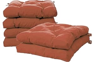 VISTE TU HOGAR Pack 6 Coussins de Chaise, 45x45x5 CM, Effet tridimensionnel, 100% Polyester, idéal pour Salle à Manger, terrasse, Salon et Restaurant, Couleur tuile, fabriqué en Espagne