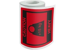 Dohe - Rouleau d'étiquettes adhésives résistantes et durables pour envois lourds, résistantes et durables, 80 x 80 mm, rouge frappant, fournitures de bureau 15 kg