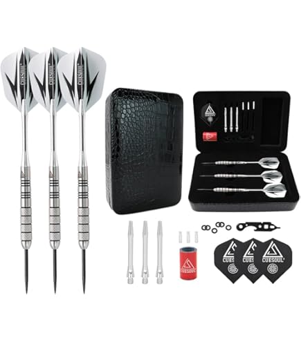 Stag 28g Tungsten Darts with Flights and Stems