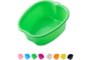 AXLOFO® Cubo para remojar pies, bañera de pies de plástico resistente, bañera para pediluvio, masaje, desintoxicante, 8 colores (bañera-green)