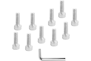 DAZISEN 11Pcs Stainless Steel Bike Parts - M5 Knurled Socket Cap Screw Road Mountain Bicycle Bottle Cage Stem Bolts Screw, Silver, (M5x18)*10+Screw Wrench*1