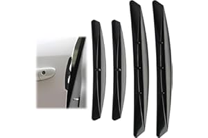 EuAcesry Lot de 4 protections de bord de portière de voiture de qualité supérieure - Bandes décoratives anti-rayures - En carbone - Pour la plupart des voitures - Noir