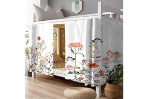Treer Cortina de Cama Litera Impresión,Manta Antipolvo, Cortina de Cama Opaca Entrepiso para Dormitorio Estudiantil, Cubierta de Privacidad (Flor,1.2M x 2M(2 Piezas))